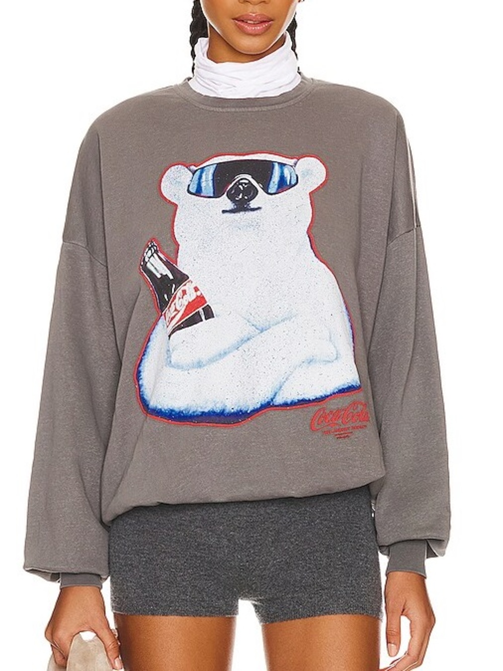 Laundry Room Coca Cola Polar Bear Sweatshirt Gray Small Retro Vintage Graphic